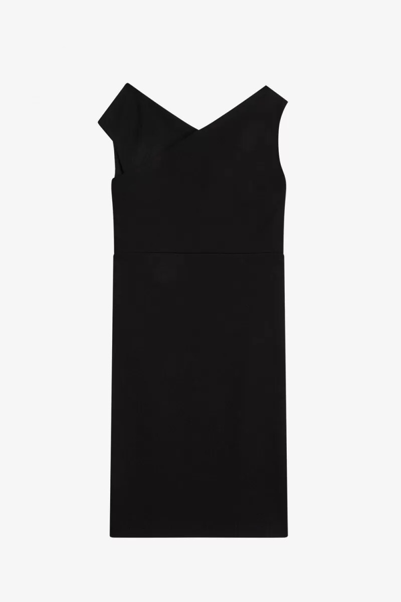 vestido fred perry con hombros descubiertos para mujer color negro