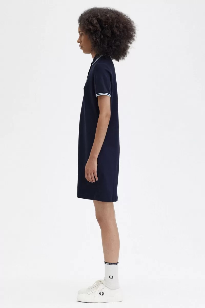 vestido fred perry twin tipped para mujer azul marino