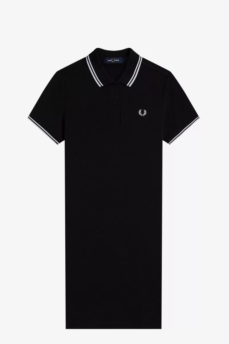 vestido fred perry twin tipped para mujer color negro