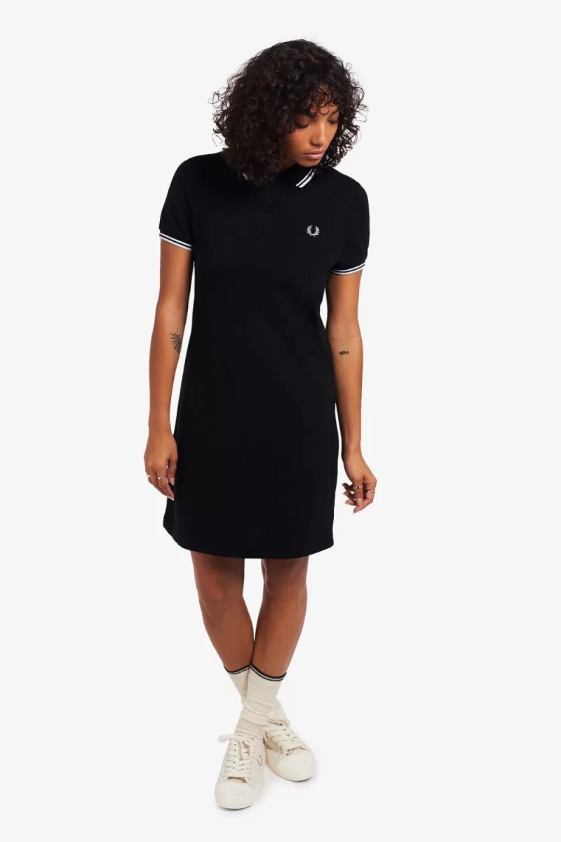 vestido fred perry twin tipped para mujer color negro