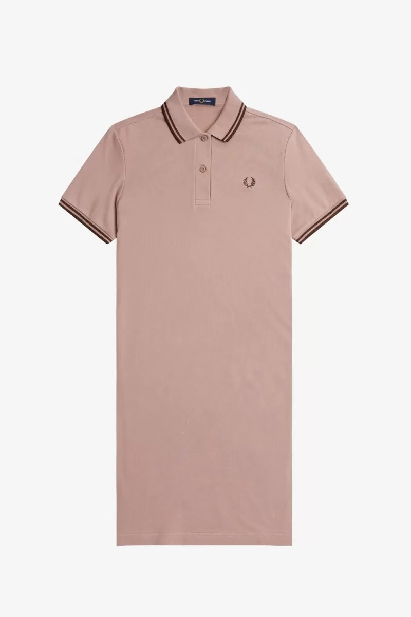 camisa fred perry twin tipped para mujer vestido rosa oscuro y marrón whisky
