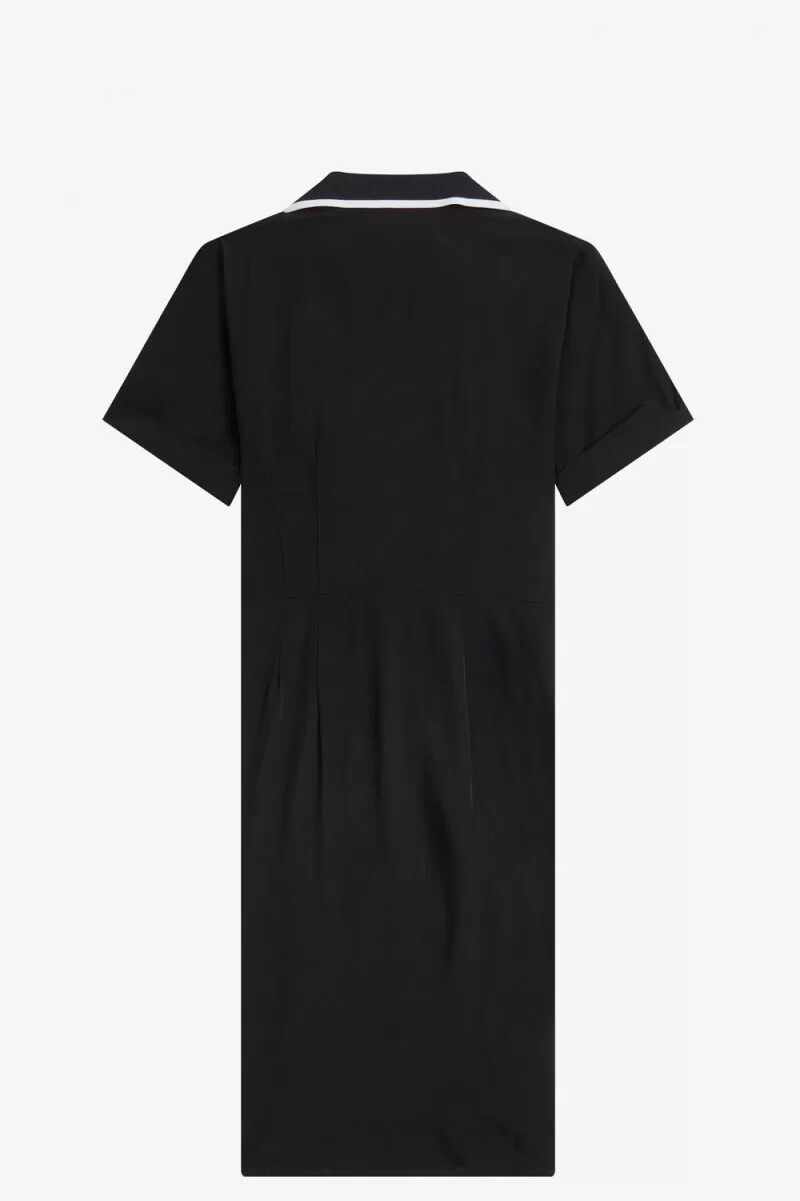 camisa de bolos fred perry para mujer color negro