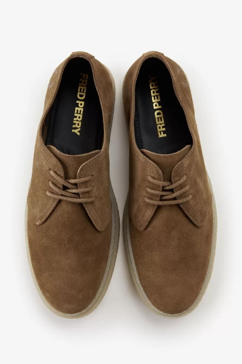 zapatillas de lona fred perry linden para hombre color marrón