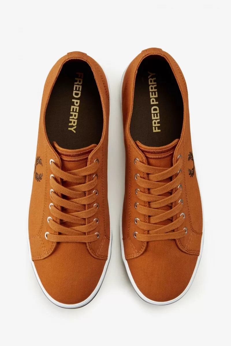 zapatillas de lona fred perry kingston para hombre color marrón