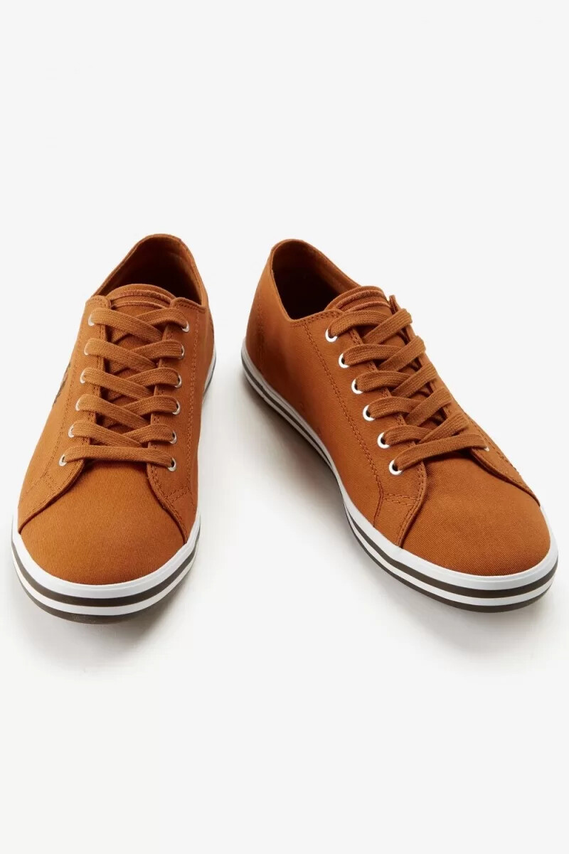 zapatillas de lona fred perry kingston para hombre color marrón