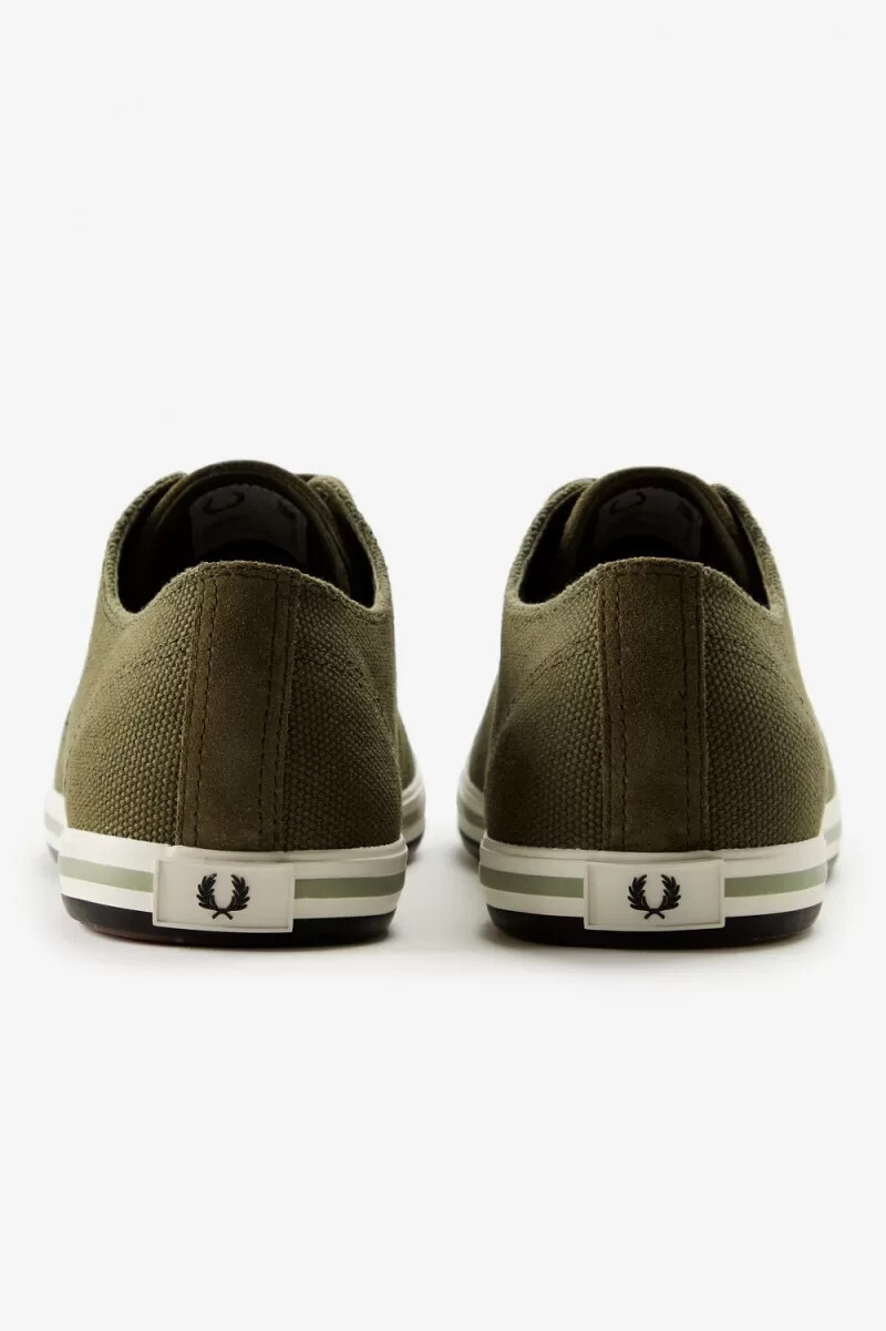 zapatillas de lona fred perry kingston para hombre color verde uniforme