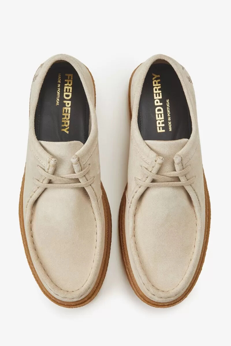 zapatillas de lona fred perry low dawson para hombre color avena