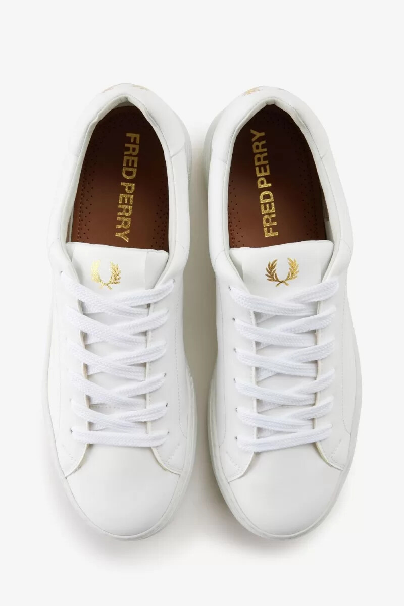 zapatillas de lona veganas fred perry b80 para hombre color blanco