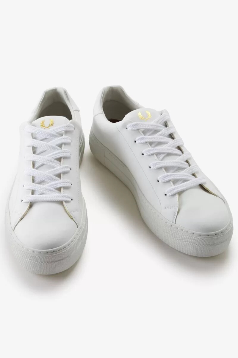 zapatillas de lona veganas fred perry b80 para hombre color blanco