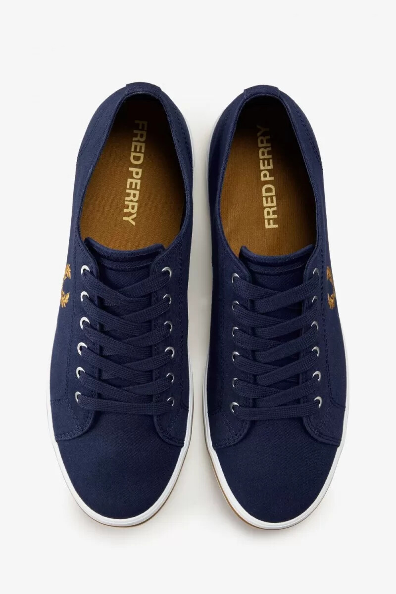 zapatillas de lona fred perry kingston para hombre color azul marino francés