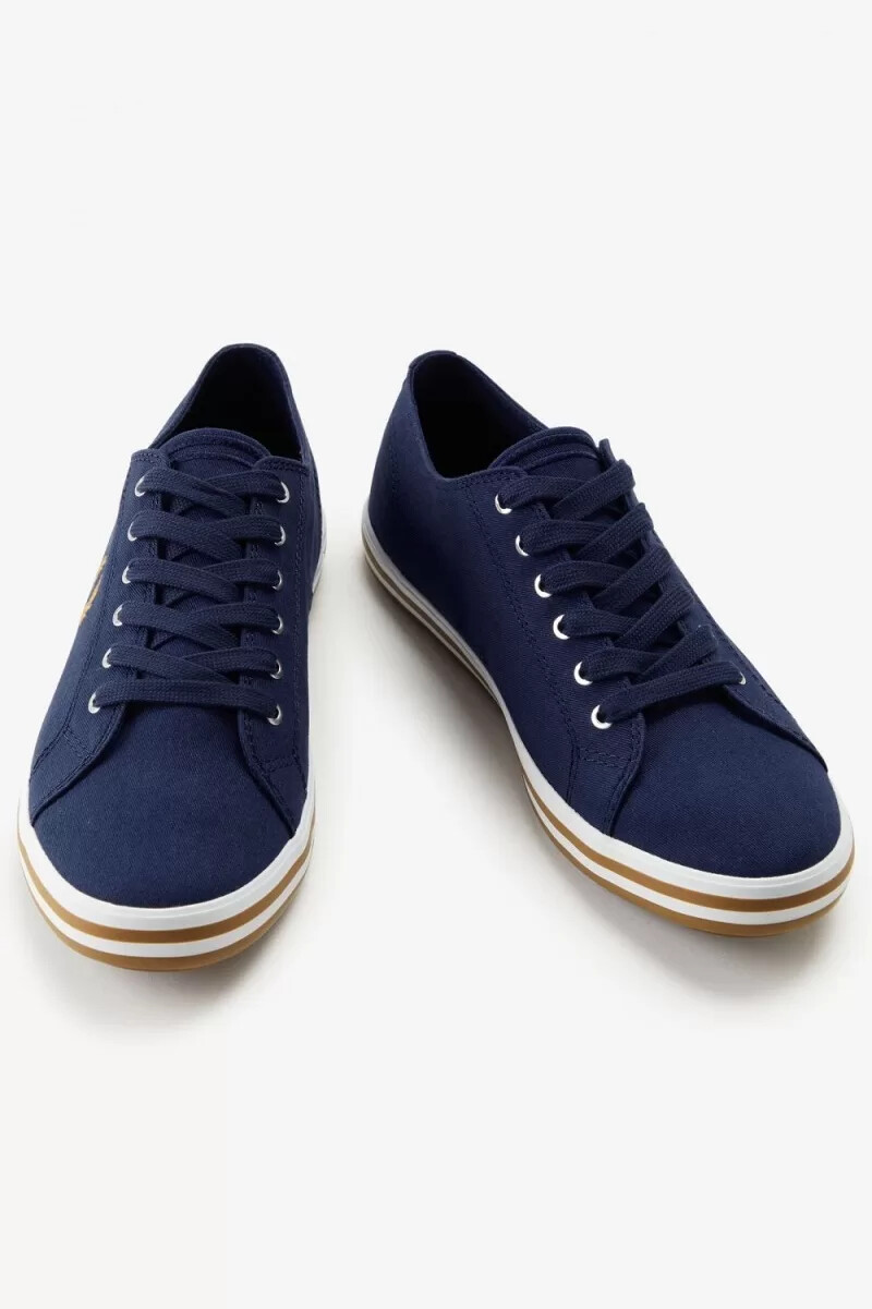 zapatillas de lona fred perry kingston para hombre color azul marino francés