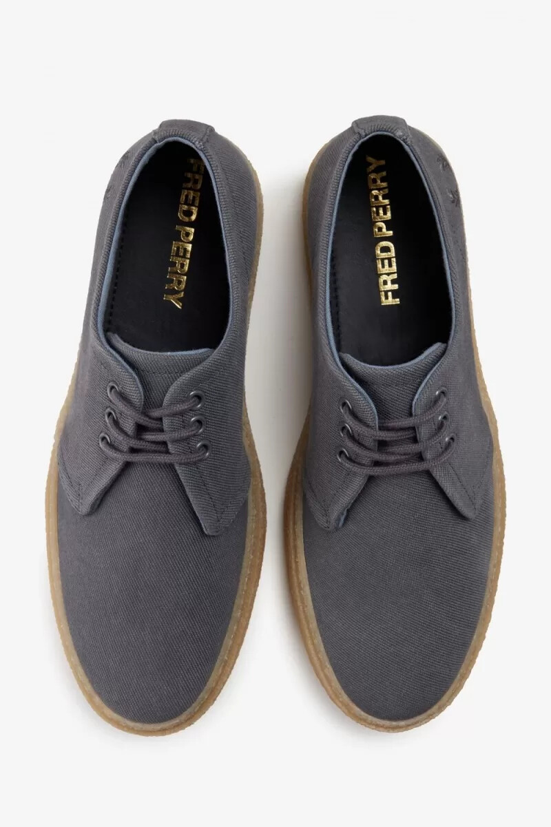 zapatillas de lona fred perry linden para hombre color carbón
