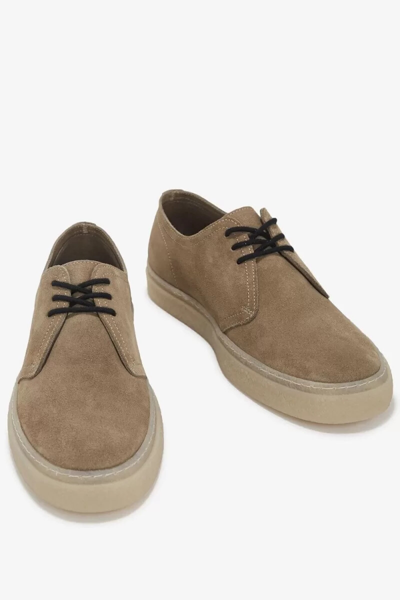 zapatillas de lona fred perry linden para hombre color gris cálido