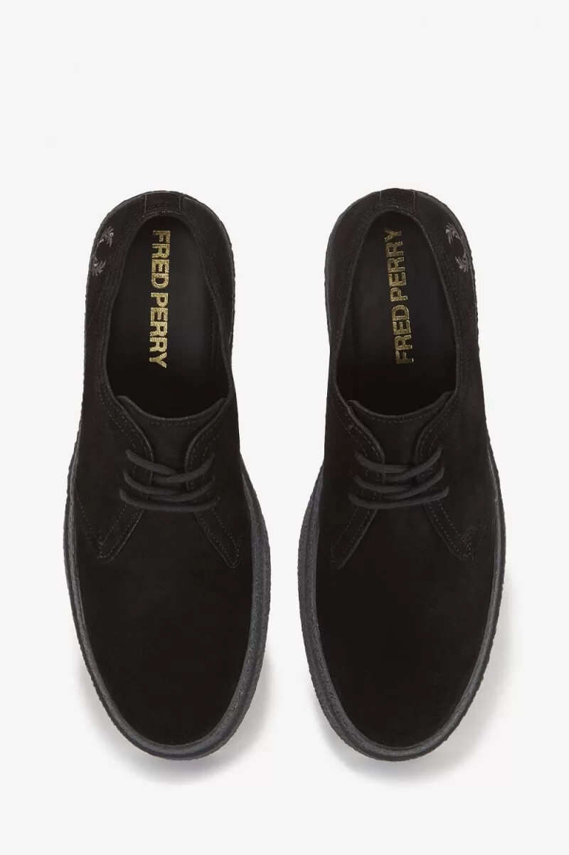 zapatillas de lona fred perry linden para hombre color negro
