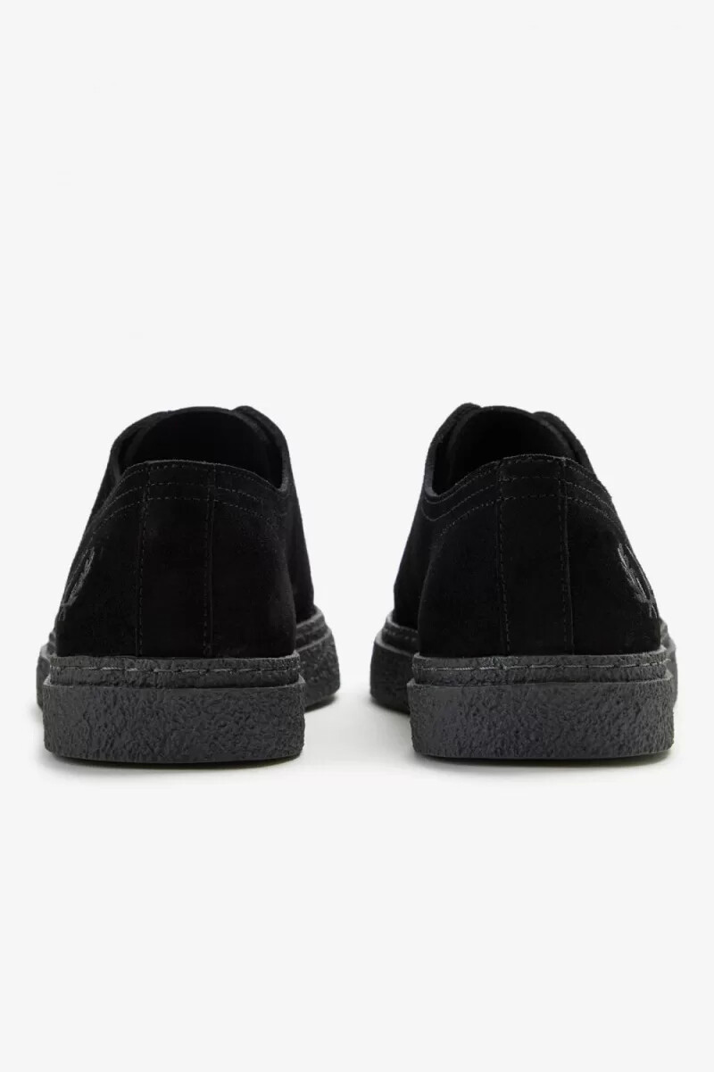 zapatillas de lona fred perry linden para hombre color negro