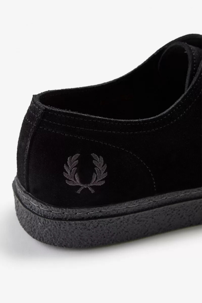 zapatillas de lona fred perry linden para hombre color negro