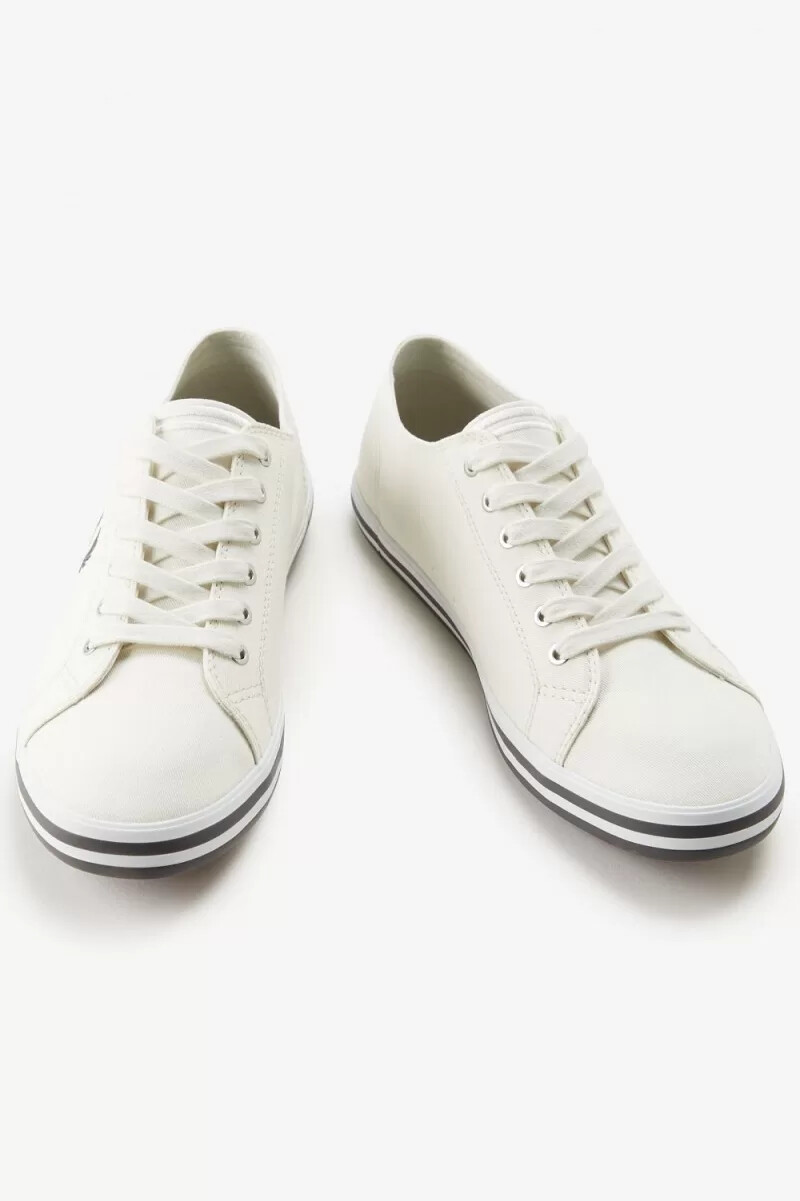 zapatillas de lona fred perry kingston para hombre en blanco nieve