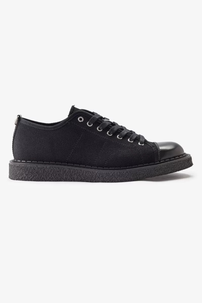 zapatillas de lona fred perry canvas monkey para mujer color negro