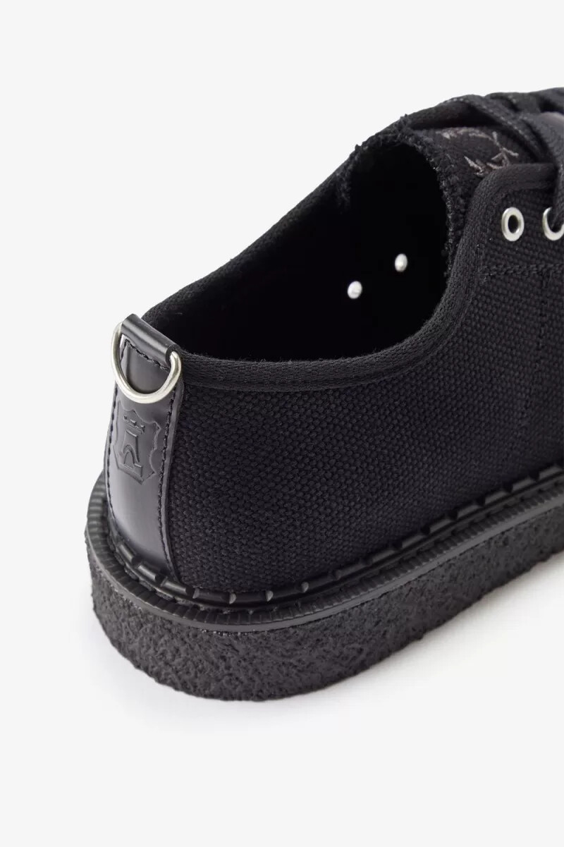 zapatillas de lona fred perry canvas monkey para mujer color negro