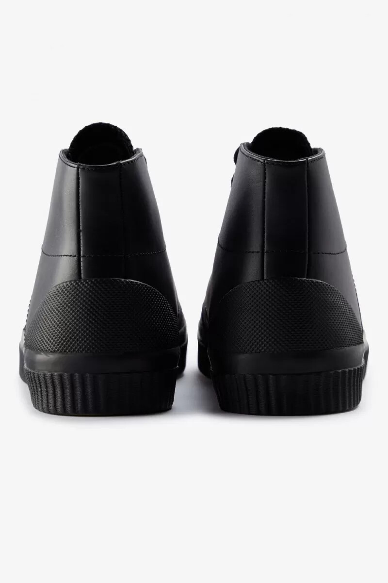 zapatillas de lona fred perry mid hughes para mujer color negro y verde uniforme
