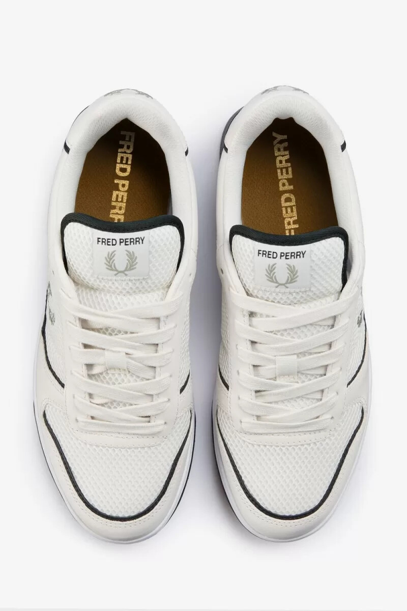 zapatillas fred perry b300 para hombre en blanco nieve y menta