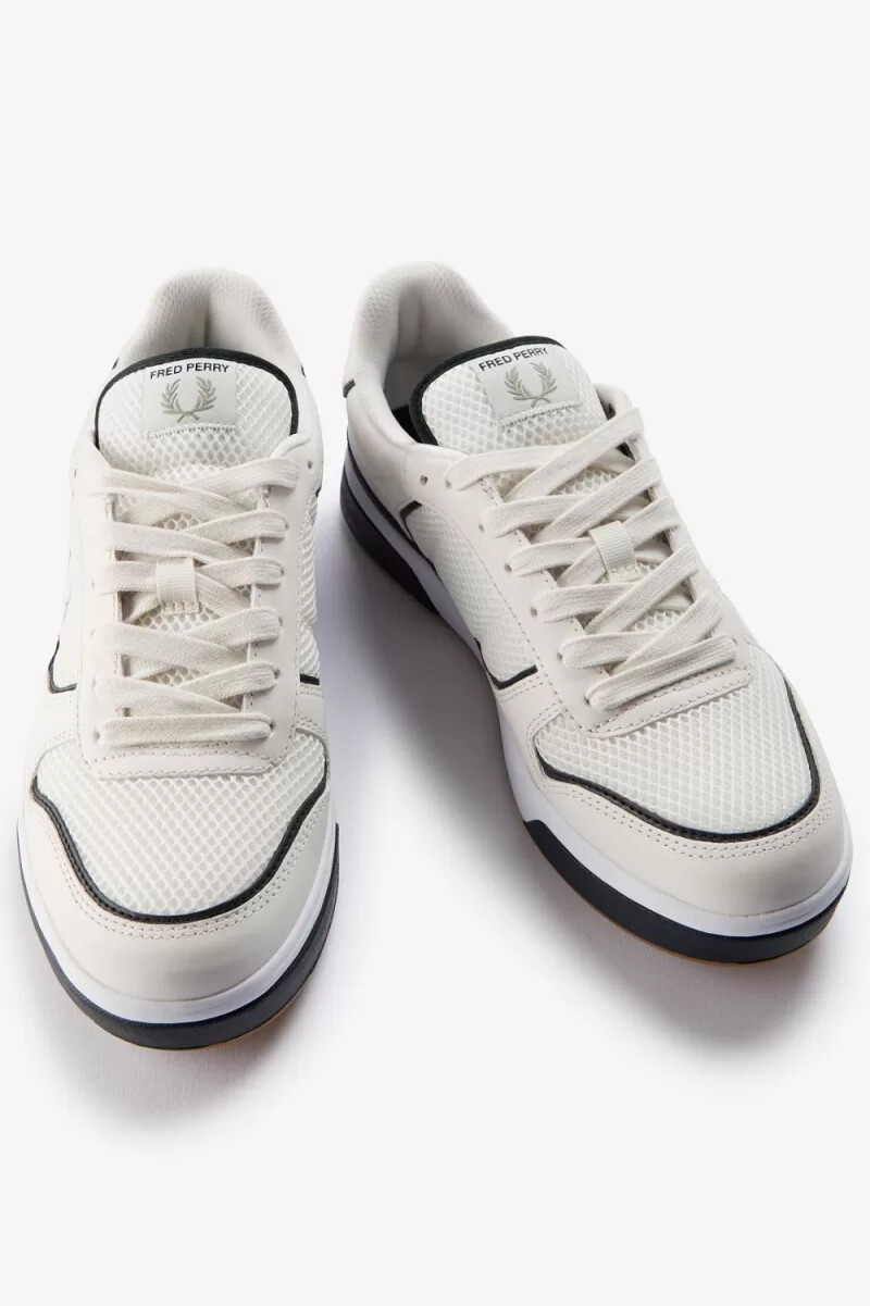 zapatillas fred perry b300 para hombre en blanco nieve y menta