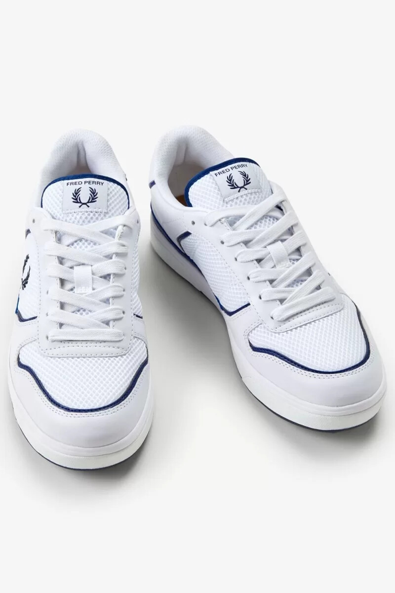 zapatillas fred perry b300 para hombre color blanco y azul marino