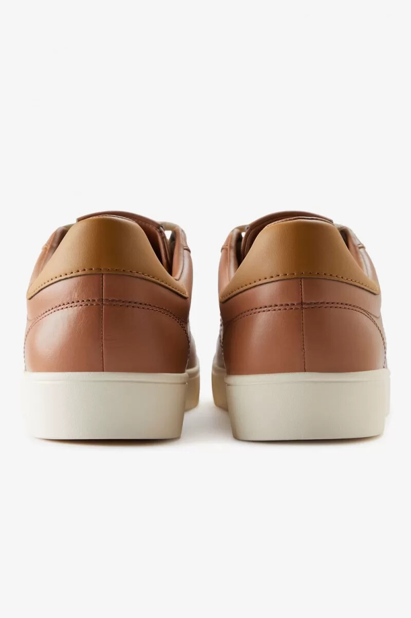 zapatillas de tenis fred perry spencer para hombre color tostado oscuro y café oscuro