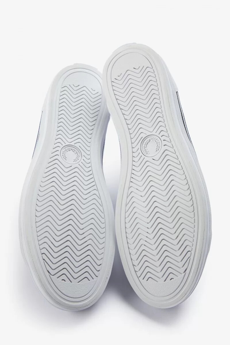 zapatillas de tenis fred perry perforated baseline para hombre color blanco y azul medio