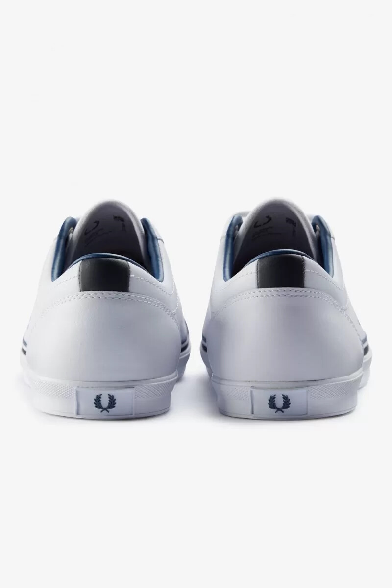 zapatillas de tenis fred perry perforated baseline para hombre color blanco y azul medio