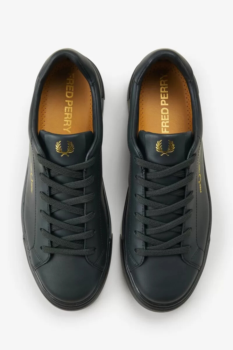 zapatillas de tenis fred perry b71 para hombre color verde noche y dorado