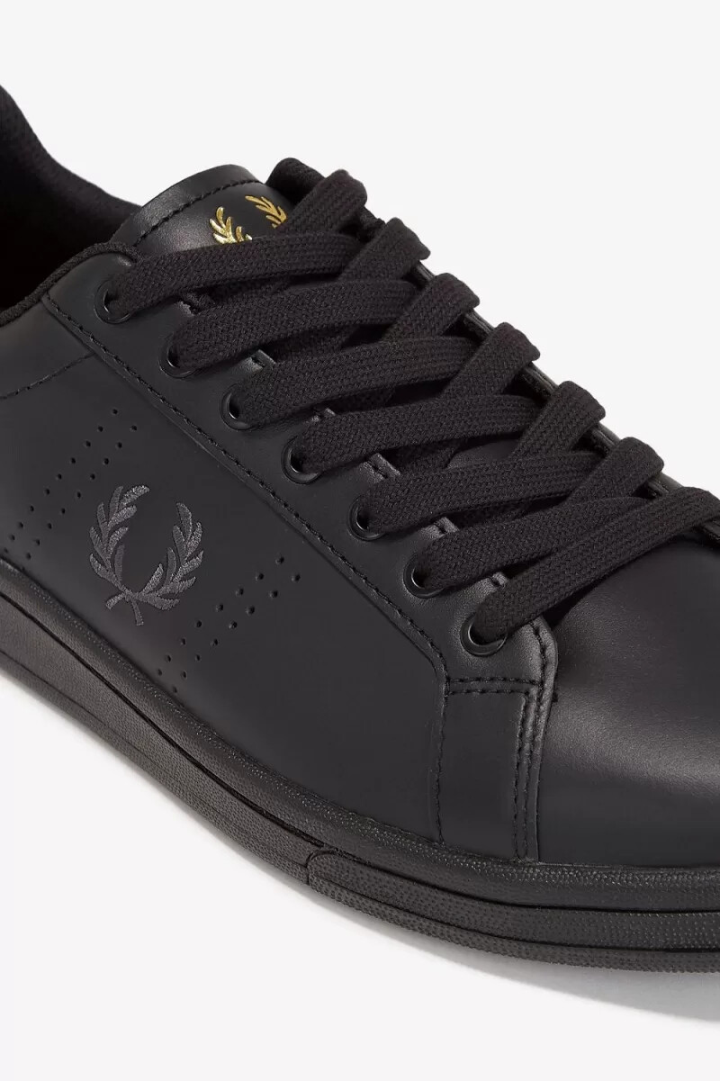 zapatillas de tenis fred perry b721 para hombre color negro y metalizado