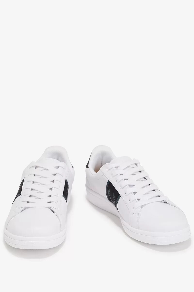 zapatillas de tenis fred perry b721 para hombre color blanco y azul petróleo