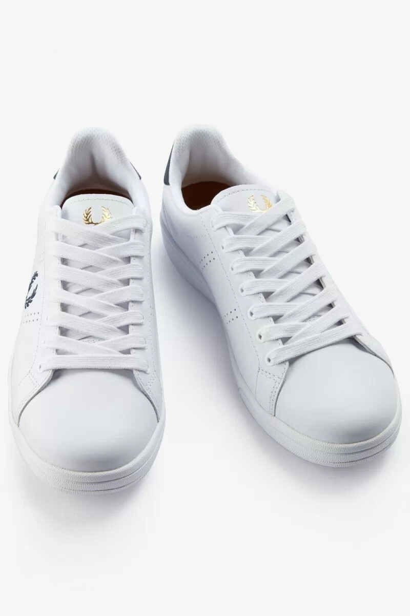 zapatillas de tenis fred perry b721 para hombre color blanco y azul marino
