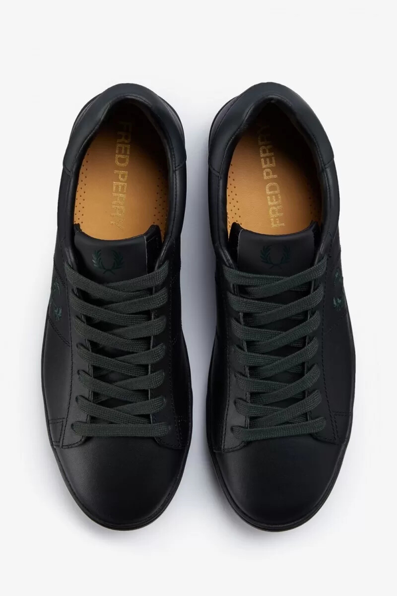 zapatillas de tenis fred perry spencer para hombre color negro y verde noche