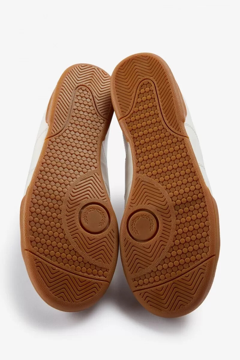 zapatillas de tenis fred perry b722 para hombre color blanco nieve y verde campo