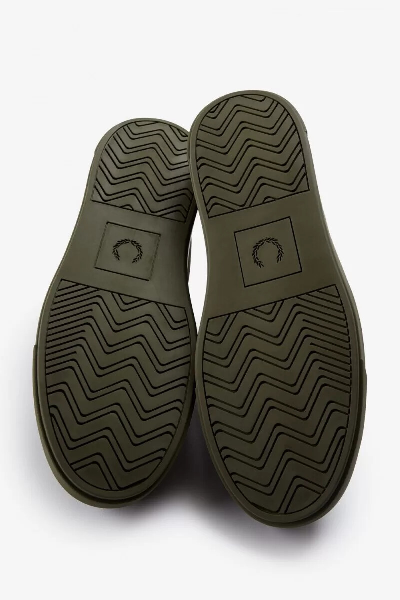 zapatillas de tenis fred perry b71 para hombre color verde y dorado