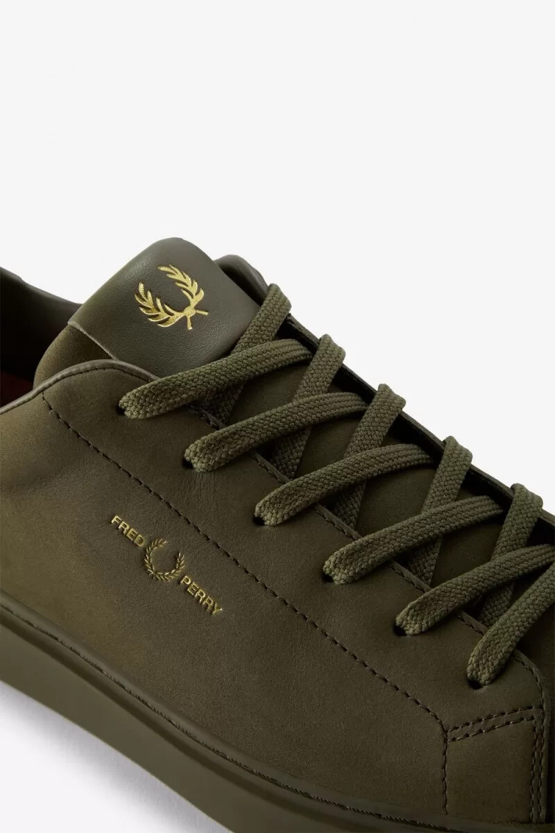 zapatillas de tenis fred perry b71 para hombre color verde y dorado