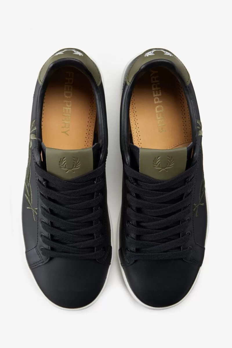 zapatillas de tenis fred perry b721 para hombre color negro