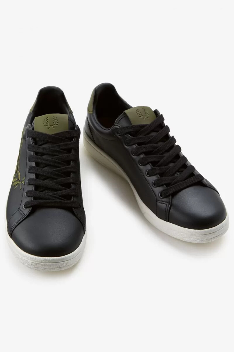 zapatillas de tenis fred perry b721 para hombre color negro