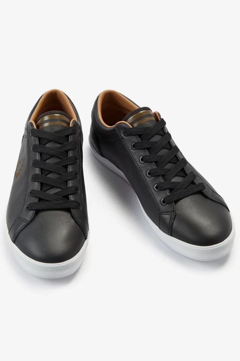 zapatillas de tenis fred perry baseline para hombre negras