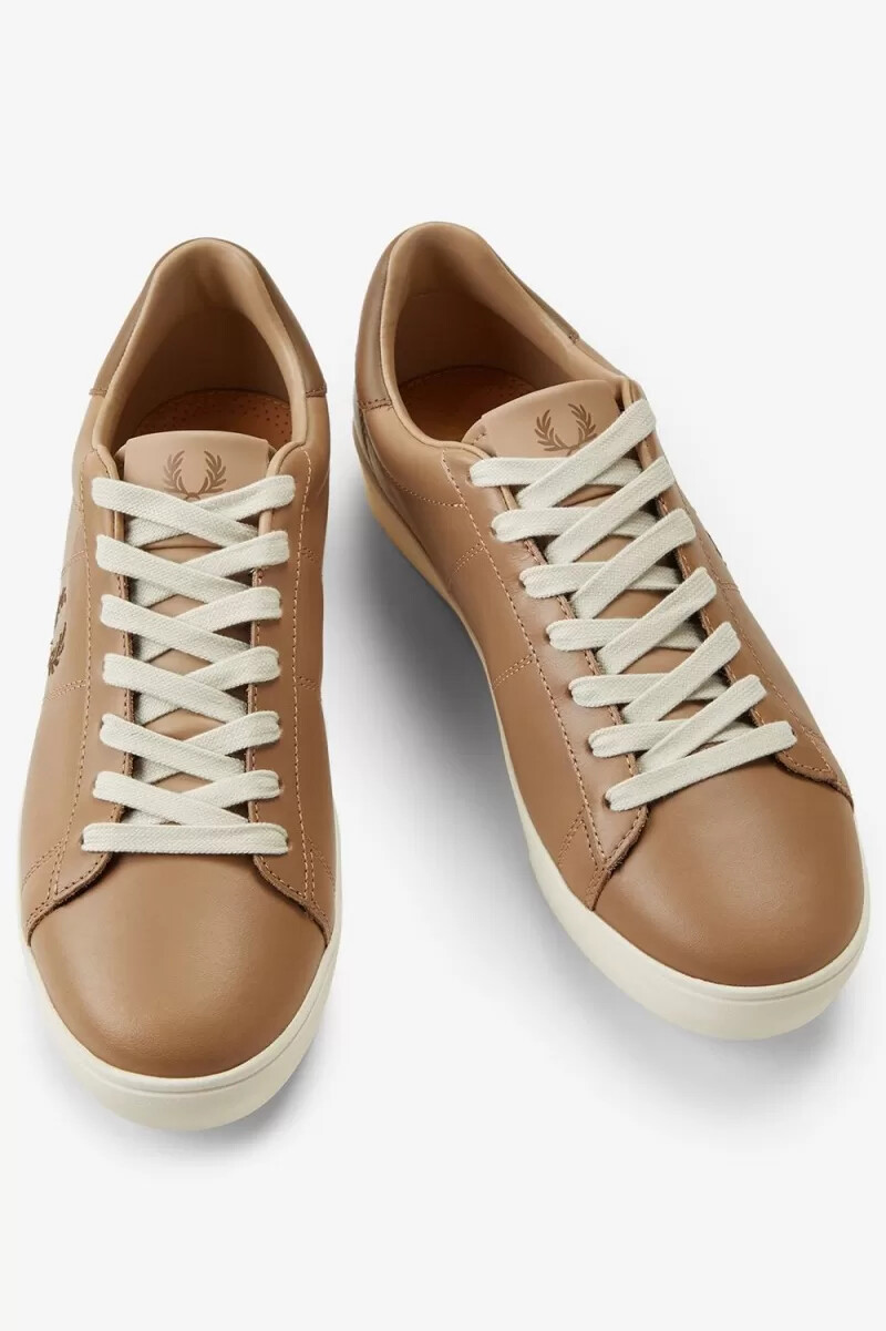 zapatillas de tenis fred perry spencer para mujer color verde y marrón