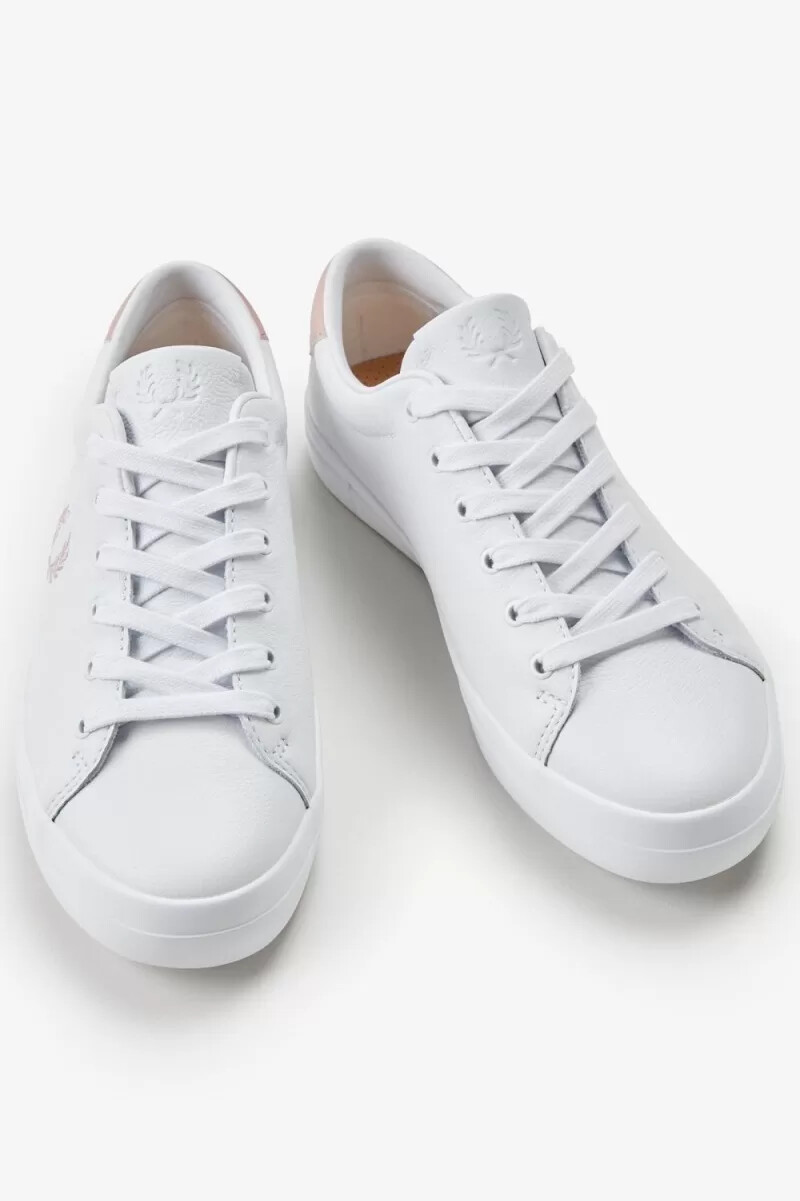 zapatillas de tenis fred perry lottie para mujer color blanco rosa polvoriento