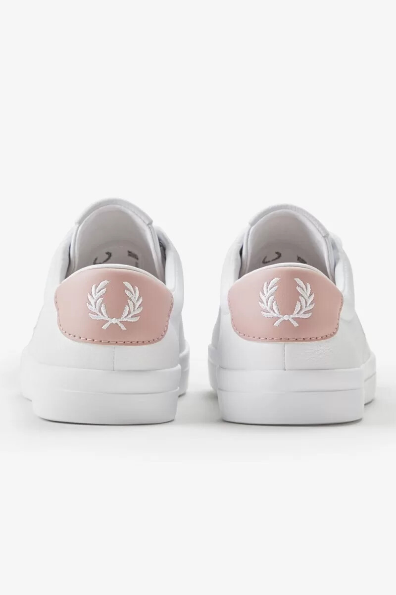 zapatillas de tenis fred perry lottie para mujer color blanco rosa polvoriento