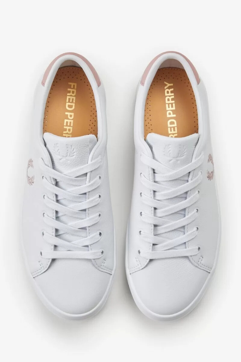 zapatillas de tenis fred perry lottie para mujer color blanco rosa polvoriento