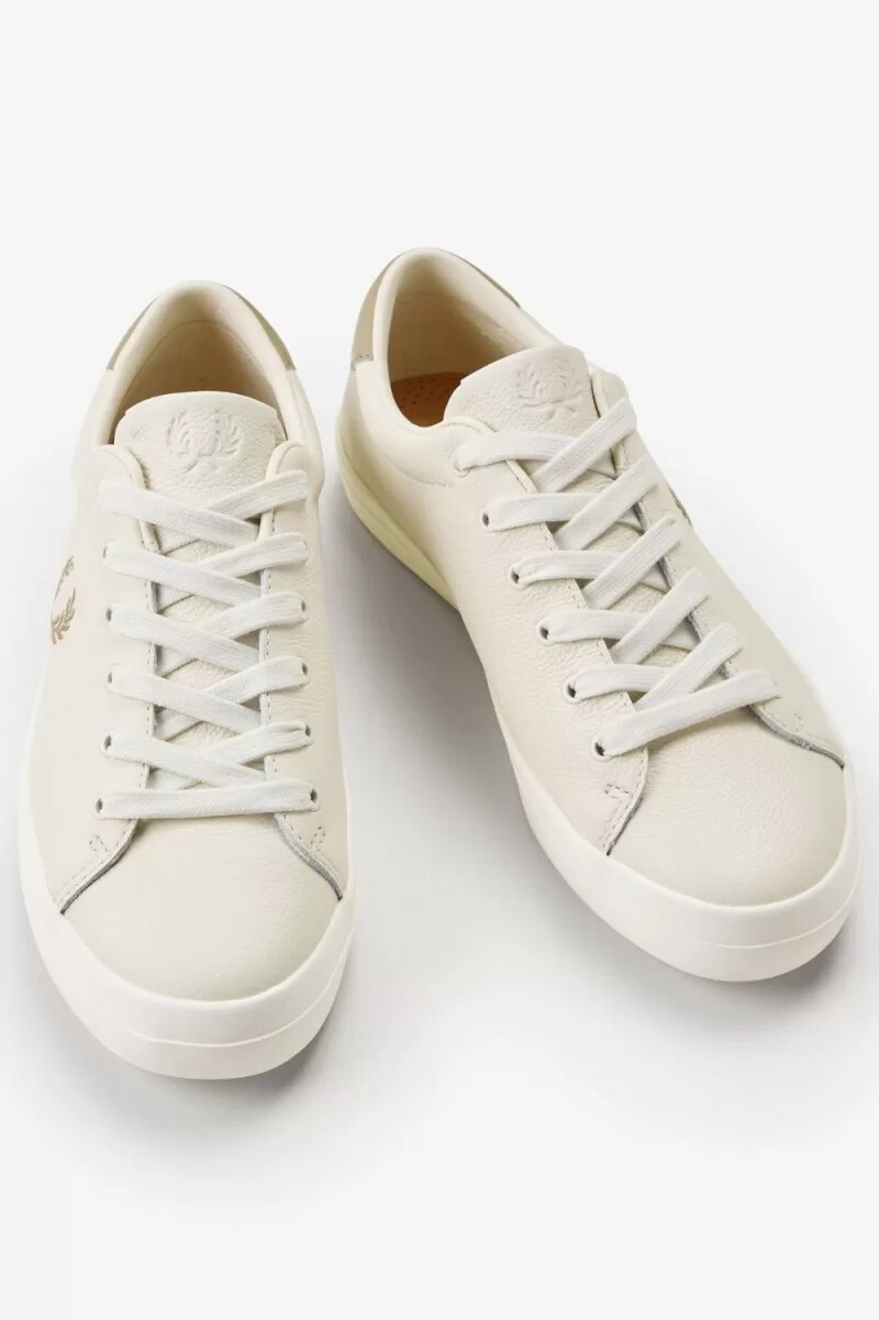zapatillas de tenis fred perry lottie para mujer beige y verde