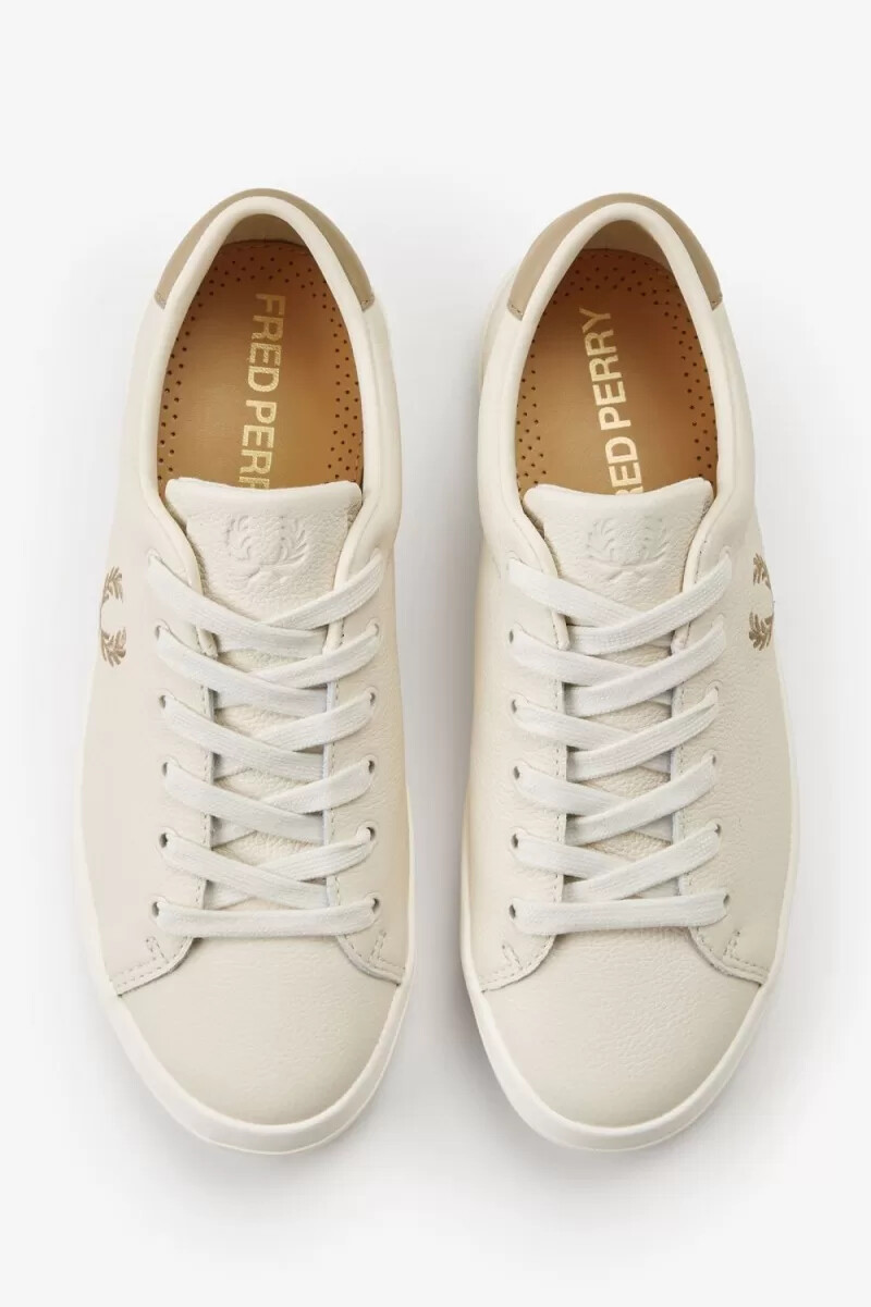 zapatillas de tenis fred perry lottie para mujer beige y verde